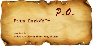 Pits Oszkár névjegykártya